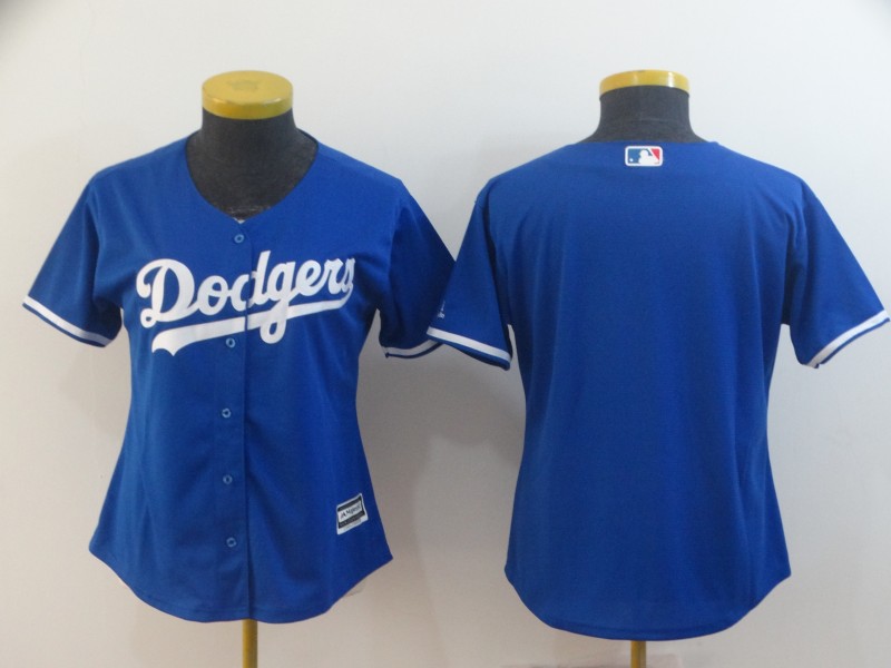 Women's Los Angeles Dodgers Blue Blank Cool Base Stitched MLB Jersey(Run Small)